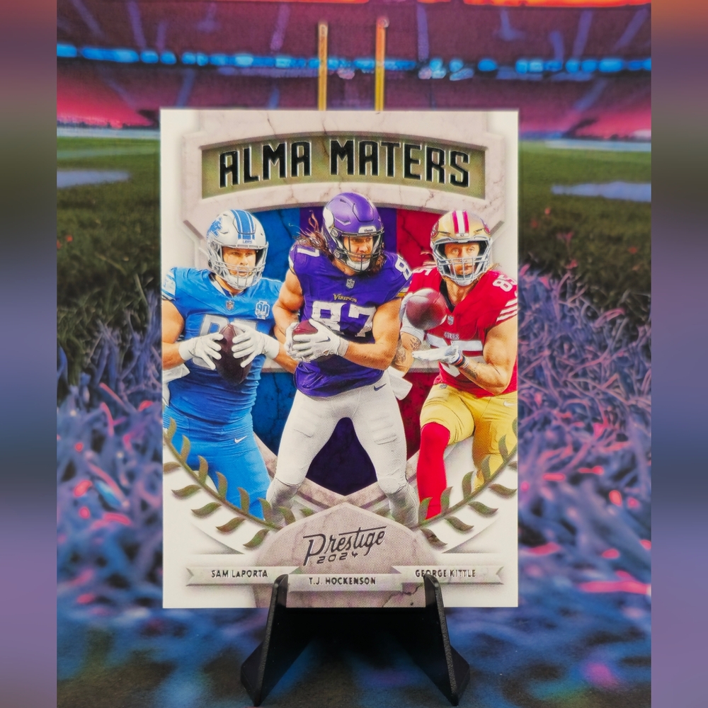 2024 Panini Prestige - Alma Maters #9 George Kittle, T.J. Hockenson, Sam LaPorta